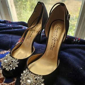 Badgley Mischka Black Embellished Heels